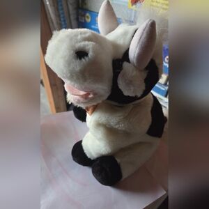 Black and White Plush Puppet  Cow Toy
